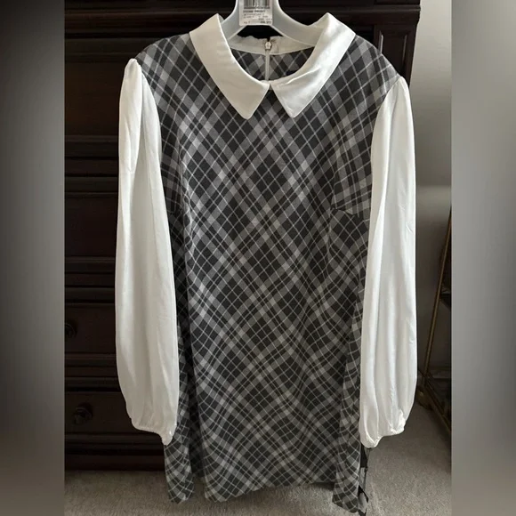 Tommy Hilfiger Gray and White Plaid Dress - Picture 1 of 3